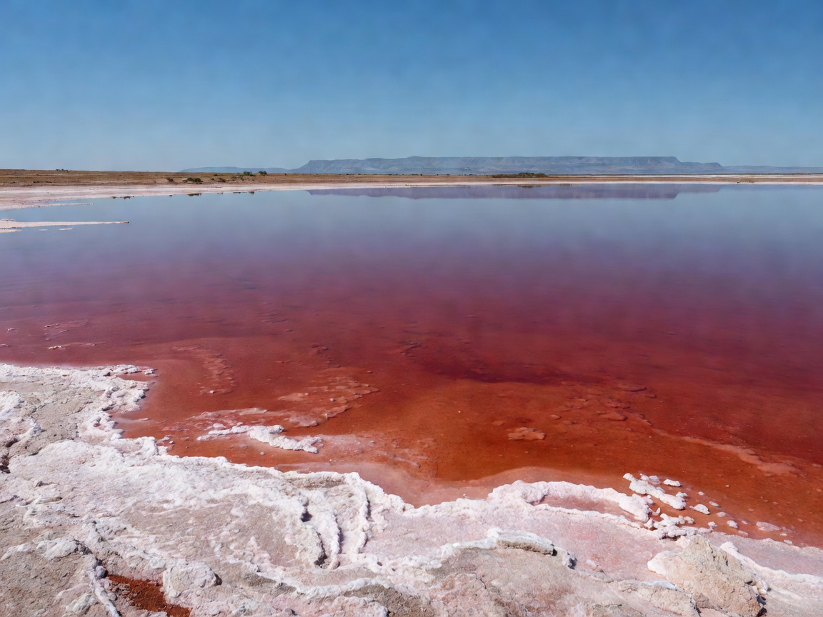 Lake Natron Tanzania red saline lake shore