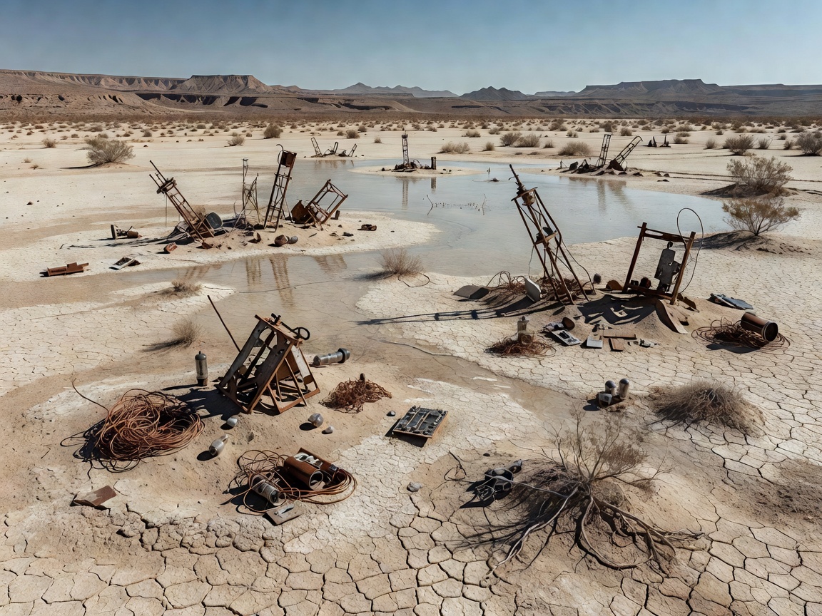 Desolate radio silent desert landscape of the Zone of Silence Mexico