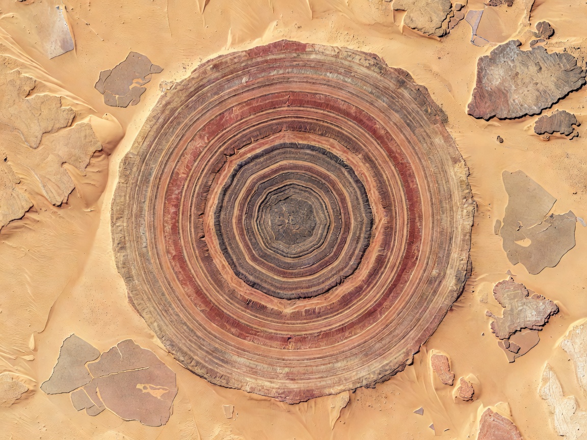 Richat Structure Eye of the Sahara satellite perspective